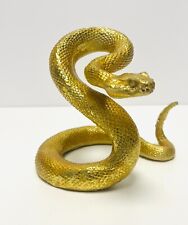 Snake Ornament Reptile Statue Figurine Sculpture Home Decor Animal Gold Resin