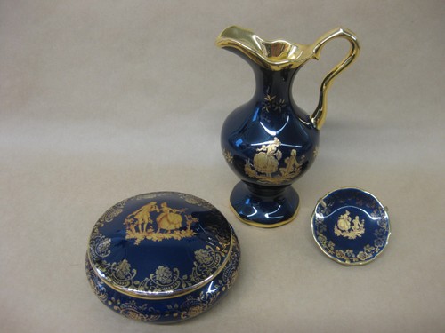 Limoges porcelain cobalt - porcelain,