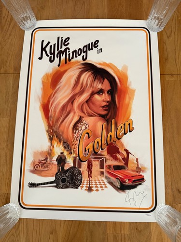 Kylie golden signed lithograph - signed,