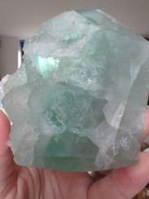 Larger Gorgeous Green Cubic Fluorite Specimen Tower 564g 9cm X 7.5cm