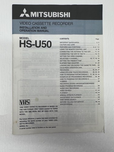 Vintage mitsubishi u50 vcr - vintage,