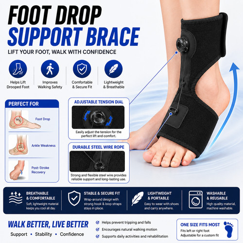 New drop foot orthotic brace - new,
