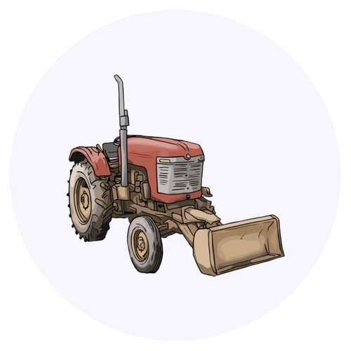 Tractor with digger - 'tractor,