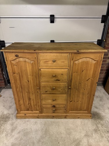 Pine wooden tallboy dresser