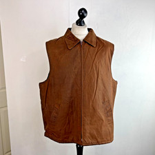 England Men's Wax Gilet in Brown size 2XL - Waxed Cotton