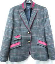 BARILOCHE Tweed Jacket UK 18 (UK 48) Blazer Hacking Tartan Plaid Check 