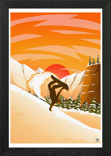 Snowboard ride framed - framed, art