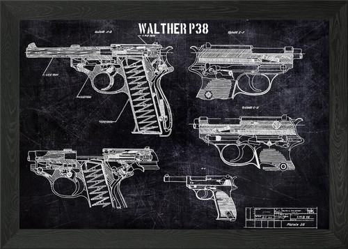 Walther p38 framed wall art - p38,