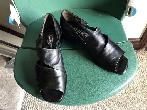 Gabor ladies black shoes - black,