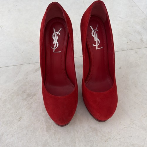 Yves saint laurent red suade - yves,