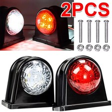 2X LED CLEARANCE LIGHTS SIDE MARKER LAMP WHITE RED TRAILER TRUCK CARAVAN 12-24V~