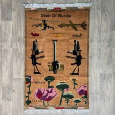 163 x 99cm Handmade Afghan Soviet War Rug AK47 Traditional Oriental Wool Rug