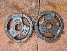 Bodymax Cast Iron Weight Plates Triple Grip 5kg X2 Olympic