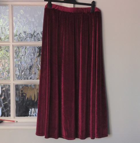 Burgundy velvet pleated - burgundy, a-line