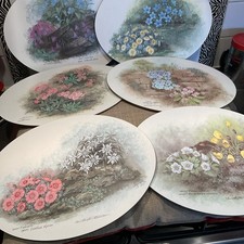 SET OF 6 OVAL VINTAGE PLACEMATS RETRO FLORAL FLOWERS ROCK FLOWERS
