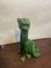 Grotesque Torquay Ware Green Glazed Cat 19x14x29cm Glaze Missing
