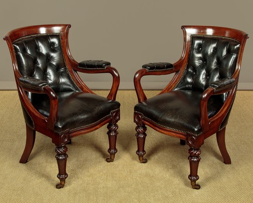 Antique pair large - of, mahogany