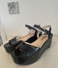 PRADA Black Patent Wedge