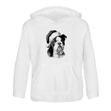 'English Bulldog Wearing Santa