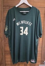 XXXL Green Adidas Milwaukee Bucks Giannis Antetokounmpo  jersey-style T-shirt