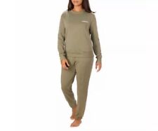 Calvin Klein Women's Olive Loungewear Pyjamas Sweatshirt Long Sleeves Jumper  XL