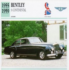 1955-1959 BENTLEY S CONTINENTAL Classic Car Photograph / Information Maxi Card