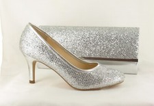 Womens Silver Glitter Court
