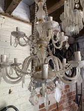 Large Vintage Crystal Chandelier for repair or spares