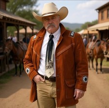 Men's Western Suede Leather