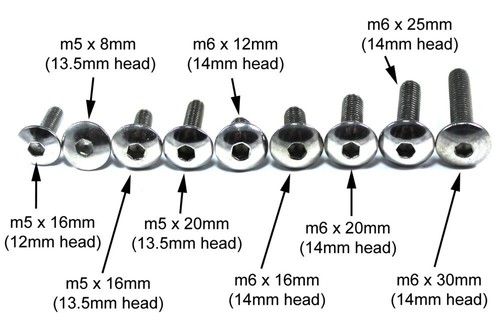 Stainless steel fairing bolts - stainless,