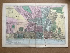 Large antique map of Brighton