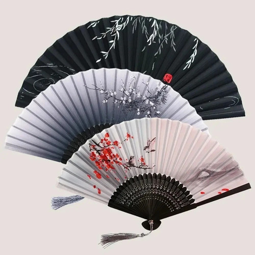 Silk bamboo folding hand fan - folding,