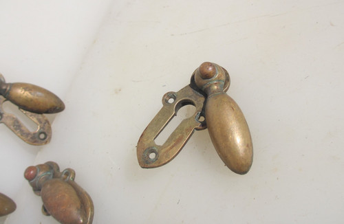 Victorian brass keyhole cover - brass,