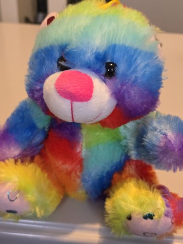 Rainbow teddy bear soft - rainbow,