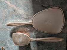 Dressing Table Vanity Bevelled Mirror And Brush Set Vintage Dressing Table Props