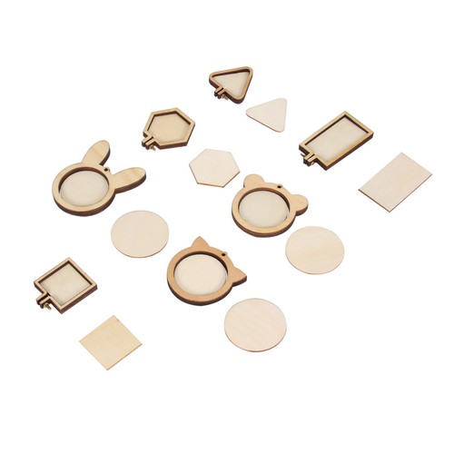 7pcs bamboo cross stitch hoops - cross,