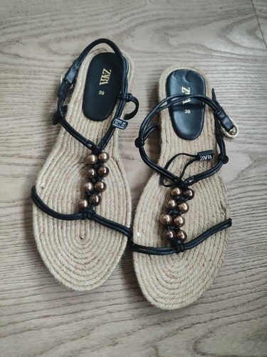 Zara black espadrille raffia - zara,