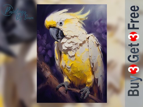 Cockatoo parrot x7 print - parrot, 5"x7"