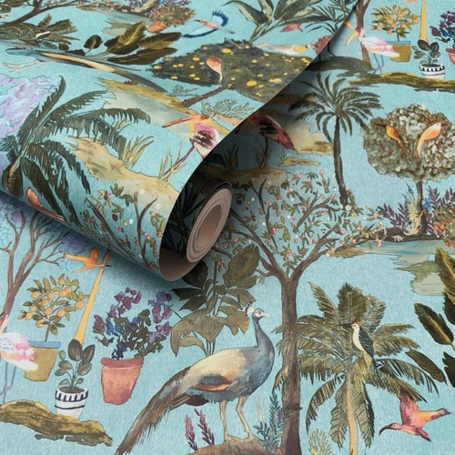 Teal blue wallpaper paradise - teal,