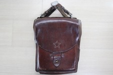 WWII Japanese Army Officer Leather Map Case with Aluminum Belt Hook Pen Slot E20