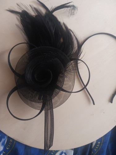 Women black mesh flower - black,