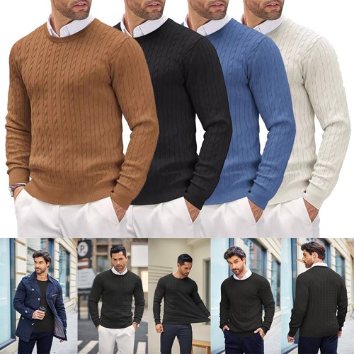Mens plain pullover - plain, cable