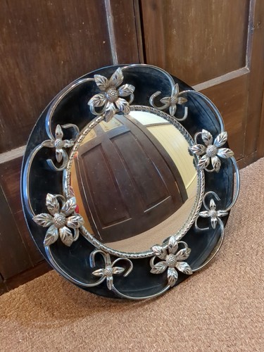 Vintage convex mirror - vintage, black