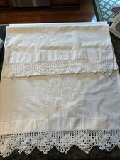 2 Antique  Embroidered Tubular