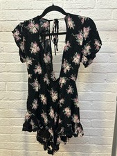 Topshop Black floral bodysuit