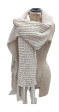 Hollister scarf large cream - hollister,