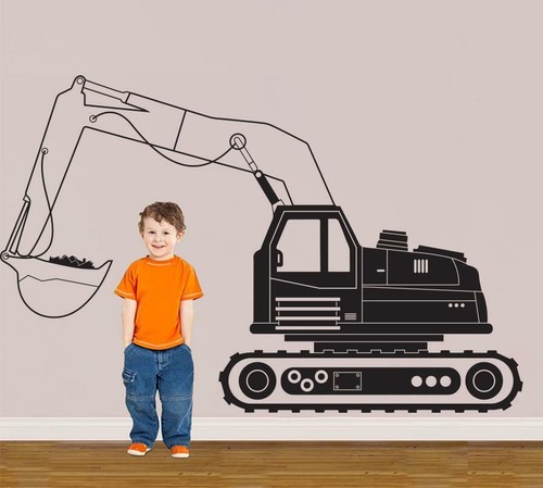 Excavator tractor decal wall - excavator,