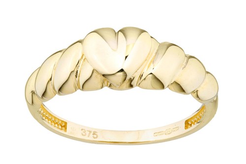 9ct yellow gold dome ring - yellow, by