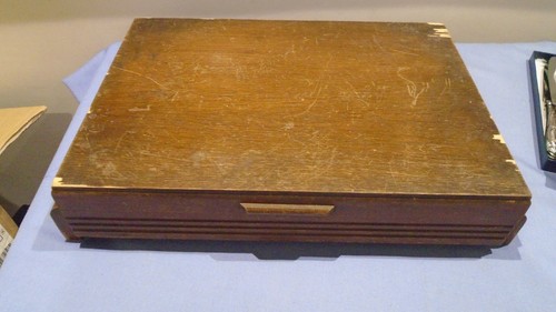 Large cutlery box carved - cutlery,