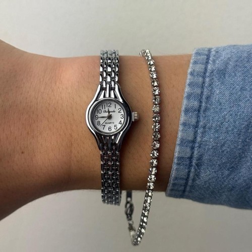 Silver bracelet watch vintage - silver, watch,